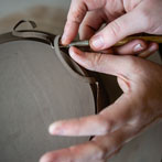 Carla Murdoch at work in her studio 2019